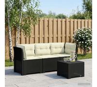 Garden Sofa 3-Seater Modular Rattan-Look PP Anthracite & Cream 62x62x70cm Patio