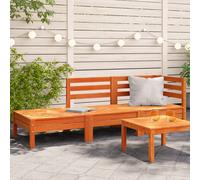 Garden Sofa 3-Seater Solid Pine Wood Brown 63.5x63.5x62.5 cm Modular Slatted