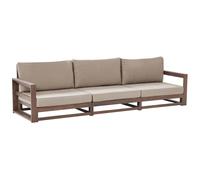 Beliani Garden Sofa 3 Seater Timor Modular Certified Acacia Wood Dark Brown