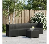 Garden Sofa 4-Seater Anthracite PP Rattan Look Modular Outdoor 55x62x70cm Tough