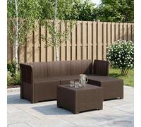 Garden Sofa 4-Seater Brown Rattan Look UV Weatherproof 55x62x70cm
