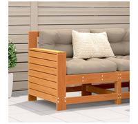 vidaXL Garden Armrest Sofa with Cushion Outdoor Sofa Wax Brown Solid Wood Pine