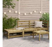 Garden Sofa 70x70x67cm Solid Pine Wood Natural Impregnated Corner 2-Seater Set