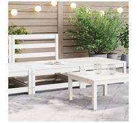 Garden sofa 70x70x67cm Solid Pine Wood White Modular Slatted Outdoor Seat Bench