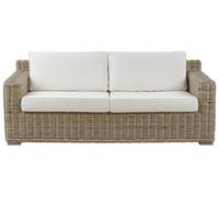 Garden Sofa ARDEA Rattan Light Brown 2 Seater