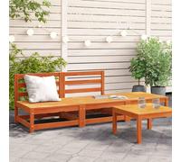 Garden Sofa Armless Brown Pine Wood 70x70x67cm Slatted Modular Patio Untreated