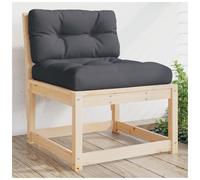 Garden sofa armless modular natural pine 63.5x73x78cm solid pine wood backrest.