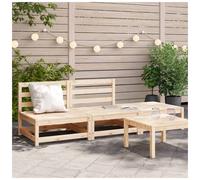 Garden sofa armless natural pine 70x70x67cm solid pine modular slatted 110kgmax
