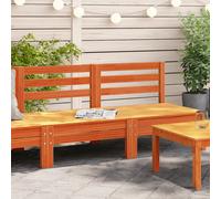 Garden sofa armless set of 2 brown solid pine 63.5x63.5x62.5 cm modular seat
