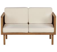 Beliani 2 Seater Acacia Wood Garden Sofa Light Baratti