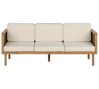 Garden Sofa BARATTI Acacia Wood Light Wood 3 Seater
