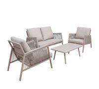 Sealey DG56 Dellonda Fusion Aluminium 4-Piece Outdoor Sofa Arm Chairs & Coffee Table Set