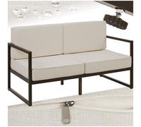 Garden Sofa Comosa - two-seater sofa, XXL padding, steel frame