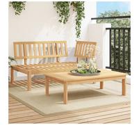 Garden Sofa Corner Solid Acacia Wood Brown 133x92x69cm Modular Patio Seat Lounge