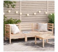 Garden sofa modular pine seat Natural 63.5x63.5x62.5cm solid wood section rustic