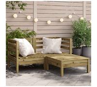 Garden sofa module natural pine 63.5x63.5x62.5cm slatted outdoor modular seat XL