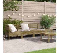 Garden Sofa Module Natural Pine Wood 63.5x63.5x62.5 cm Outdoor Patio Slatted Set
