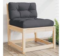 Garden Sofa Natural Pine Solid Wood 63.5x73x78cm Modular Armless Seat for Patio