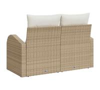 Garden Sofa Black Poly Rattan 124x62x69 cm 2-Seater Outdoor with Cushion Storage