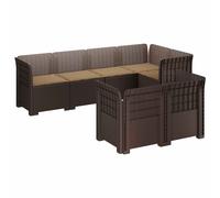 Garden Sofa Rattan Look PP Outdoor Patio Seating Modern Couch Balcony vidaXL