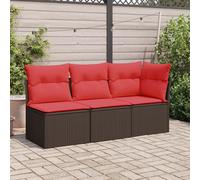 Garden Sofa Red Wicker, Polyester One size Sleek Outdoor Sofa Berkfield Home Red One Size
