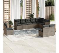 Garden Sofa Set 11 Piece with Cushions Outdoor Sofa Set Poly Rattan vidaXL