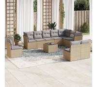 Garden Sofa Set 11 Piece with Cushions Outdoor Sofa Set Poly Rattan vidaXL
