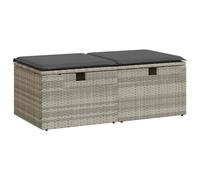 vidaXL 2 Piece Garden Sofa Set with Cushions Light Grey Poly Rattan Acacia HOT