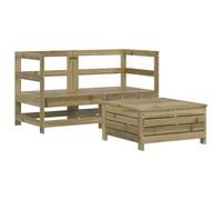 Garden Sofa Set 3 Piece Outdoor Sofa Set Corner Sofa Solid Wood Pine vidaXL