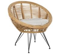 Beliani Garden Sofa Set 3 Seater Maratea Rattan Natural