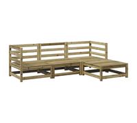 Garden Sofa Set Natural Impregnated Pinewood 4pc Modular Outdoor 70x70x67cm Seat