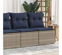 vidaXL Garden Sofa Set 2 Piece with Cushions Couch Brown Poly Rattan Acacia