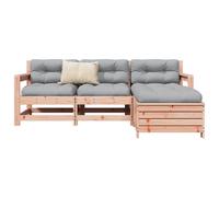 Garden sofa set 4pc solid pine natural Douglas fir 66x62x70.5cm modular slatted