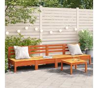 Garden sofa set 4pc solid pine wood brown 63.5x63.5x62.5cm modulars armless