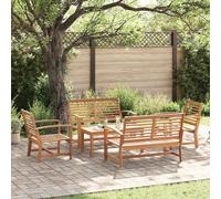 Garden Sofa Set 5 Pcs Solid Teak Wood