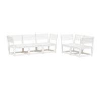 vidaXL Garden Sofa Set 5 Piece Outdoor Sofa Corner Sofa White Solid Wood Pine