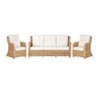 Beliani Garden Sofa Set 5 Seater Alessano Rattan Natural, Brown