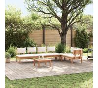 vidaXL Garden Sofa Set 5 pcs Brown and Cream, Brown