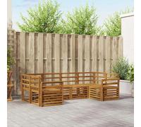 Garden Sofa Set 6pc Natural Solid Acacia Wood 245x130.5x73cm Modular for Garden