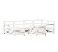vidaXL Garden Sofa Set 7 Piece Outdoor Sofa Corner Sofa White Solid Wood Pine