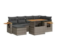 Garden Sofa Set 7 Piece with Cushions Outdoor Sofa Set Poly Rattan vidaXL