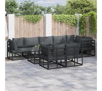 vidaXL Garden Sofa Set with Cushion Black Aluminium