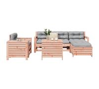 Garden Sofa Set Natural Pine 66x62x70.5cm Solid Wood Modular 7pc Slatted Patios