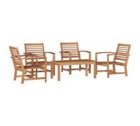 Garden sofa set Natural 4-Seater Solid Teak Wood Modern Patio Seating with table