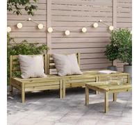 vidaXL Garden Sofas Armless 2 pcs Solid Wood Douglas