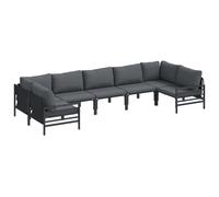 Garden Sofa Set with Cushion Black Steel Outdoor Seating Patio Lounge vidaXL
