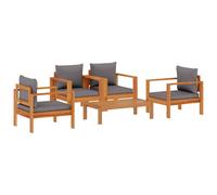 vidaXL 5 Piece Garden Sofa Set with Cushions Solid Wood Acacia