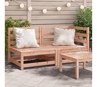 Garden Sofa Single Solid Pine Natural 70x70x67 cm Slatted Modular Seat Outdoor