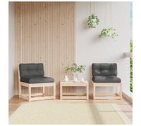 Garden sofa solid pine natural 63.5x73x78cm armless modular outdoor seat 38cm ht