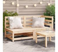 Garden sofa solid pine natural 70x70x67 cm 2-seater modular slatted untreated U